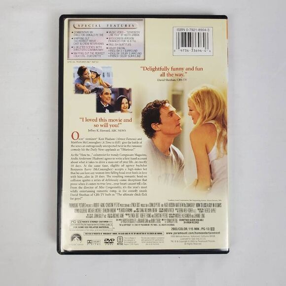 How to Lose a Guy in 10 Days (DVD, Widescreen Collection) - Picture 3 of 3
